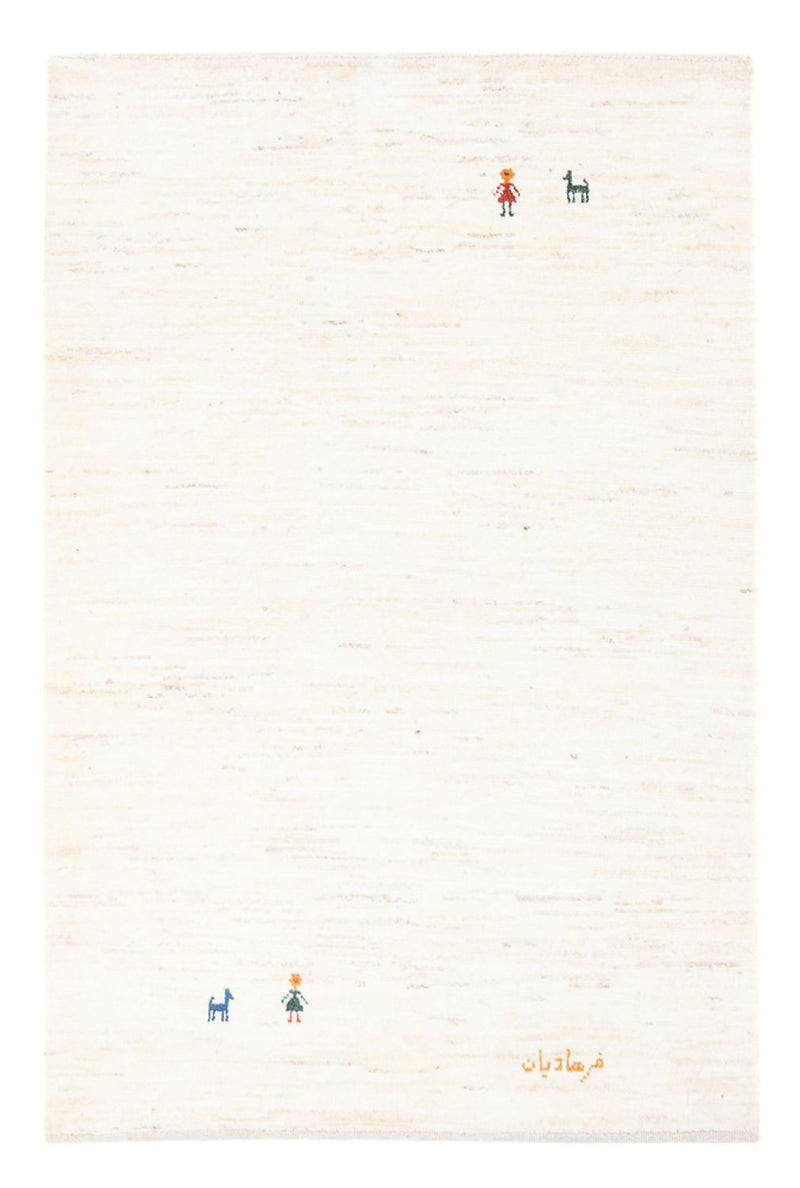 Gabbeh-matta - persisk - 150 x 104 cm - vit