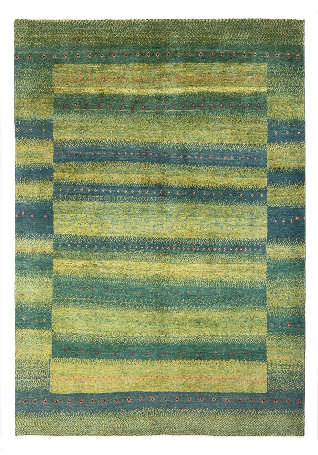 Gabbeh-matta - persisk - 204 x 148 cm - mörkgrön