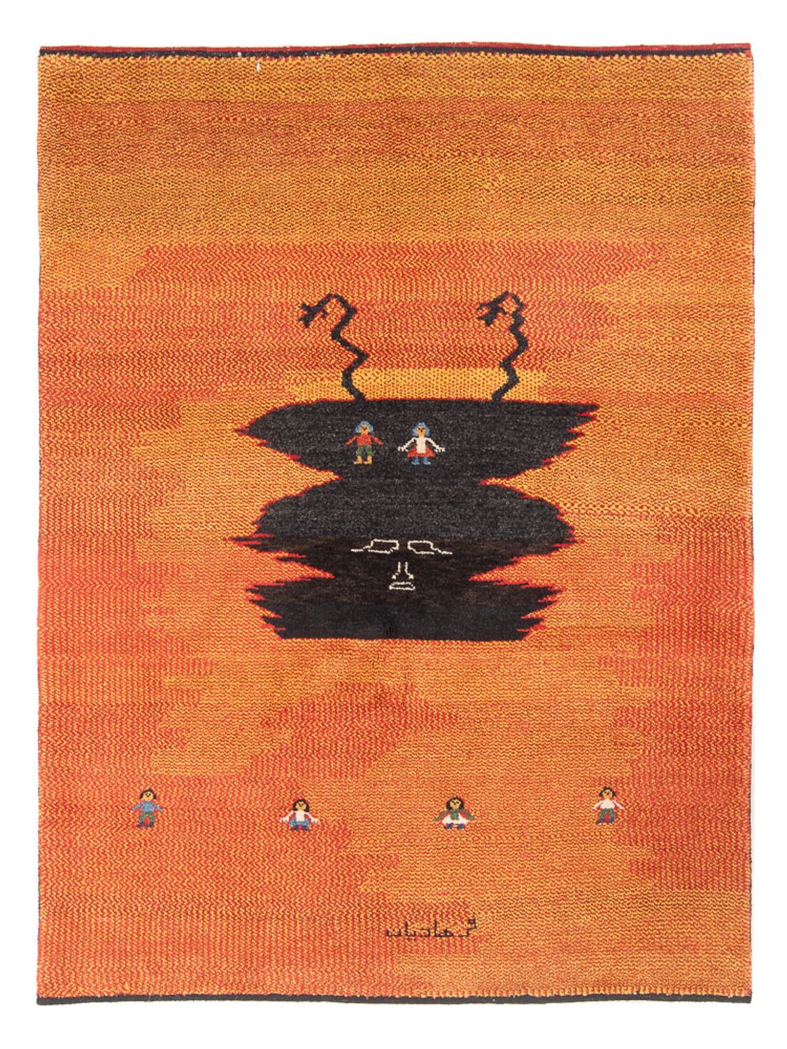 Gabbeh-matta - persisk - 196 x 150 cm - flerfärgad