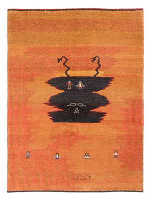 Gabbeh-matta - persisk - 196 x 150 cm - flerfärgad