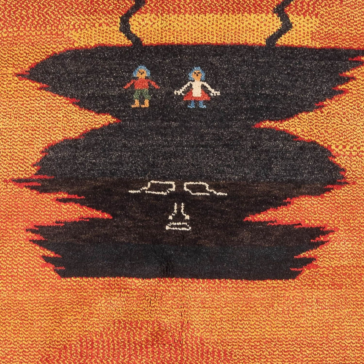 Gabbeh-matta - persisk - 196 x 150 cm - flerfärgad