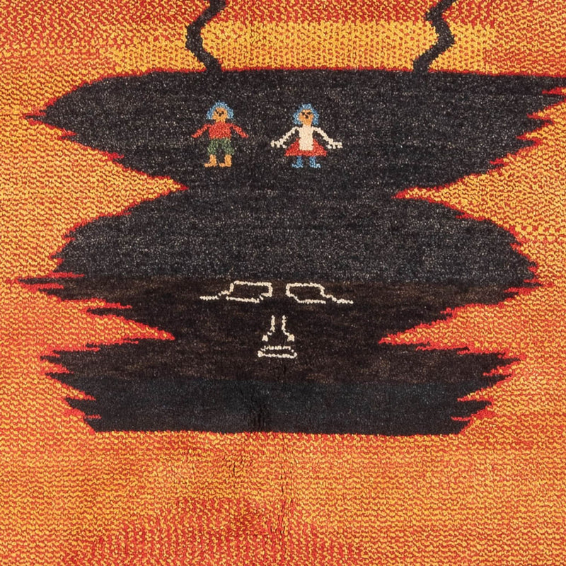 Gabbeh-matta - persisk - 196 x 150 cm - flerfärgad