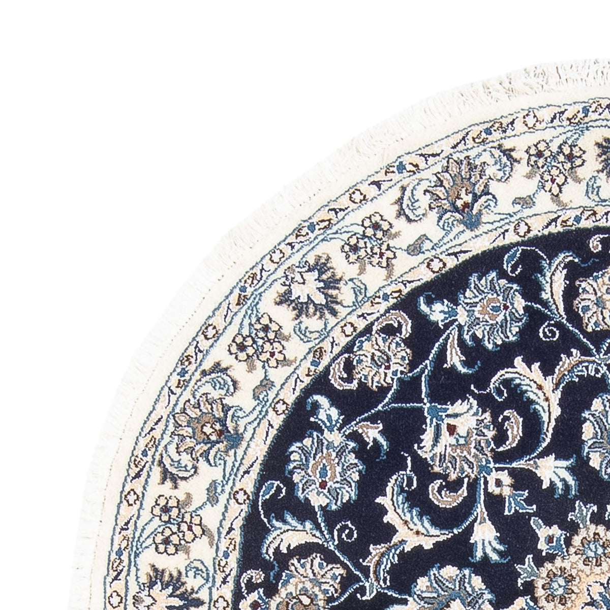 Persisk matta - Nain runt  - 150 x 150 cm - mörkblå