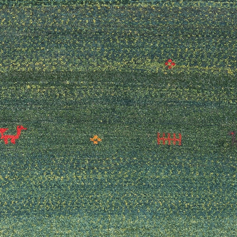 Runner Gabbeh-matta - persisk - 270 x 75 cm - mörkgrön