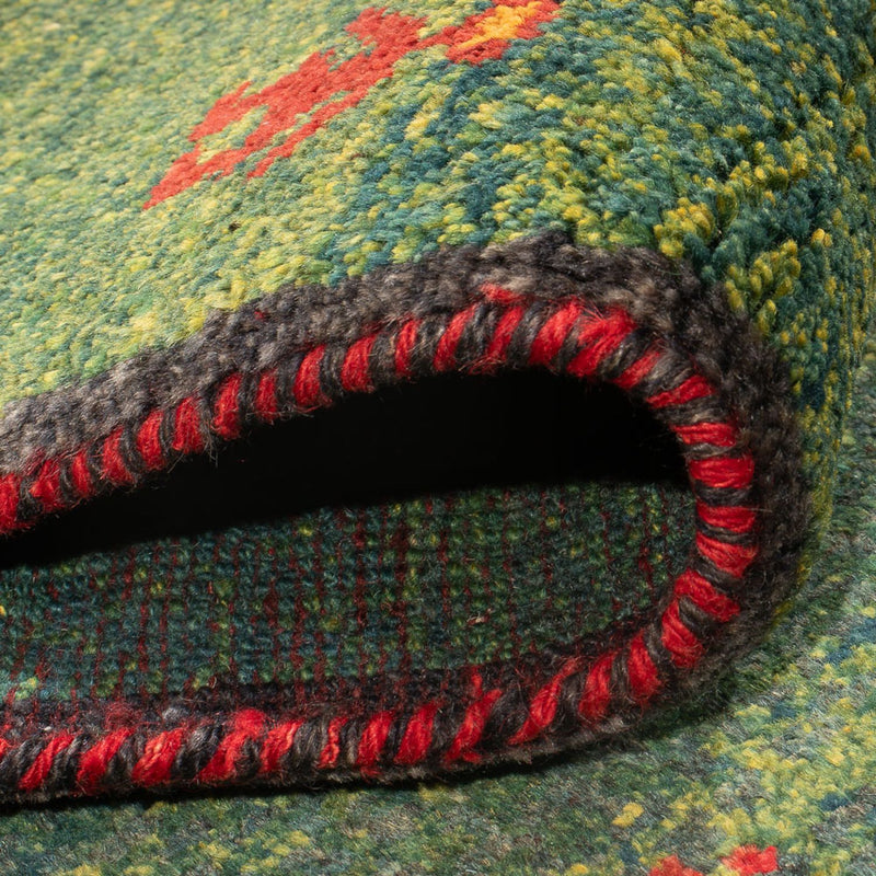 Runner Gabbeh-matta - persisk - 270 x 75 cm - mörkgrön