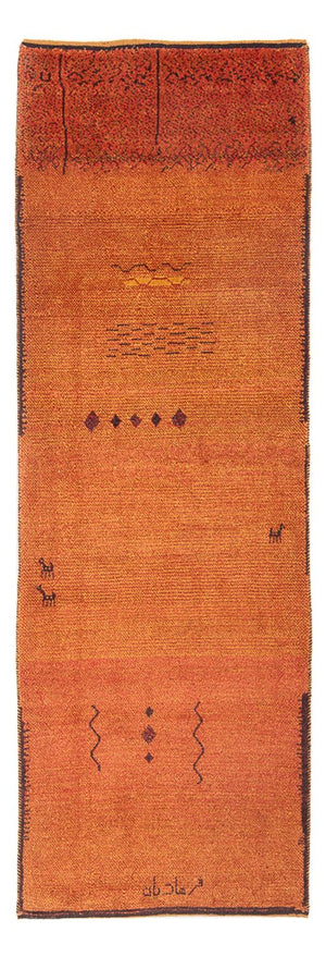 Runner Gabbeh-matta - persisk - 247 x 87 cm - terrakotta
