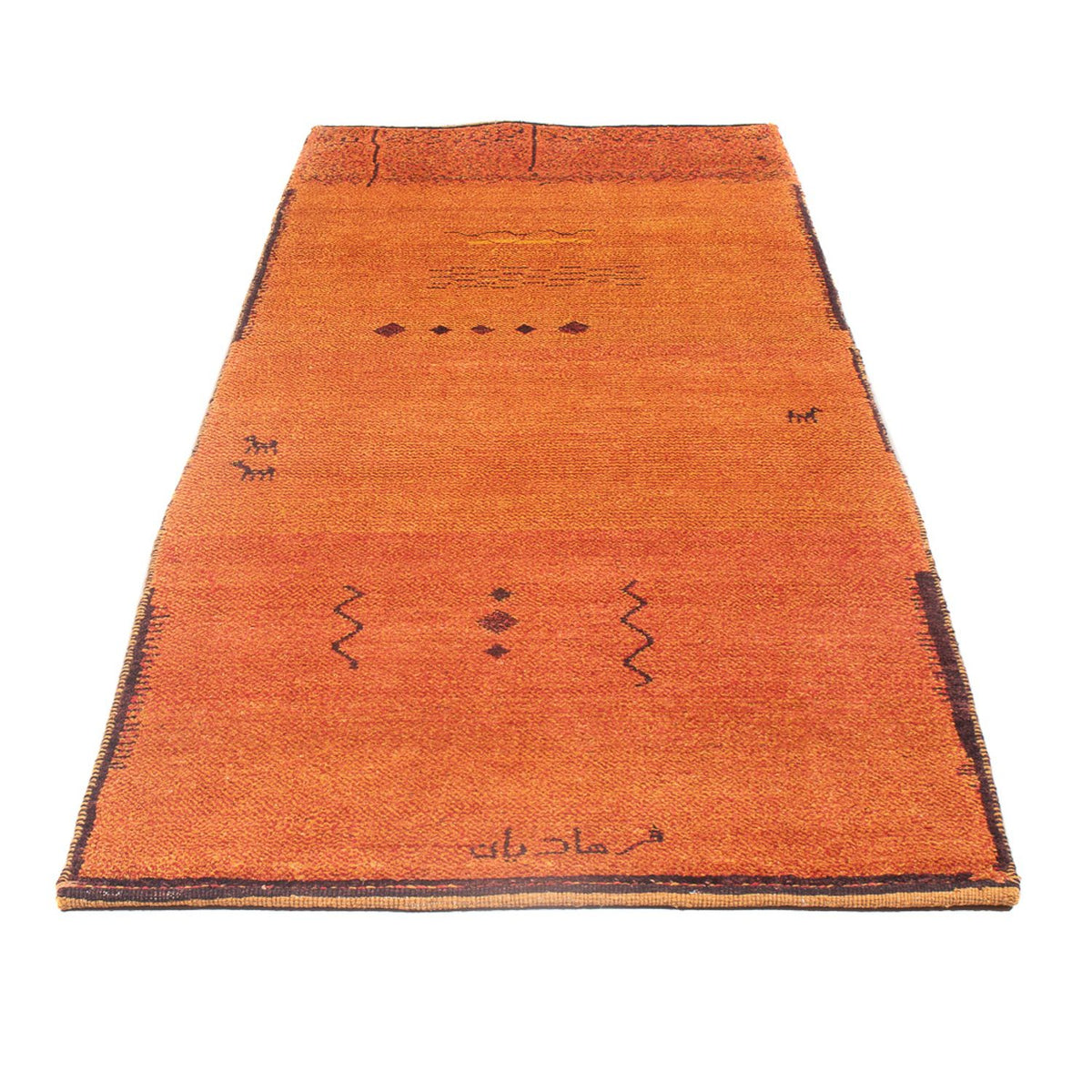Runner Gabbeh-matta - persisk - 247 x 87 cm - terrakotta