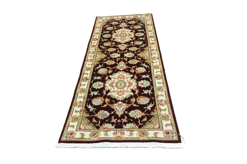 Runner Persisk matta - Tabriz - Royal - 227 x 76 cm - mörkröd
