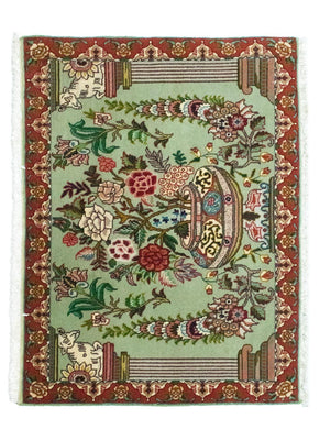 Persisk matta - Tabriz - Royal - 83 x 62 cm - grön