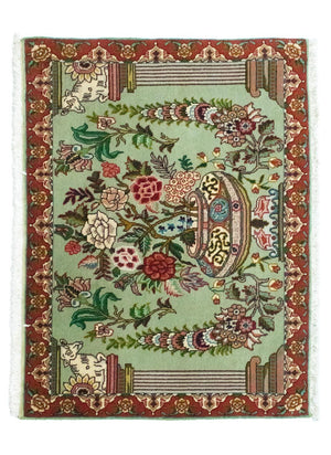 Persisk matta - Tabriz - Royal - 83 x 62 cm - grön