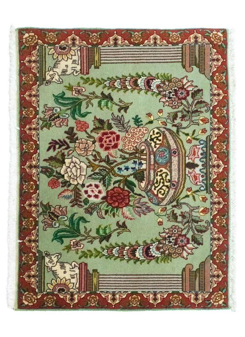 Persisk matta - Tabriz - Royal - 83 x 62 cm - grön
