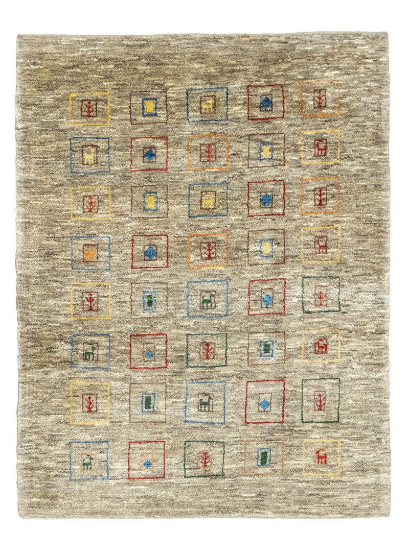 Gabbeh-matta - persisk - 206 x 154 cm - flerfärgad