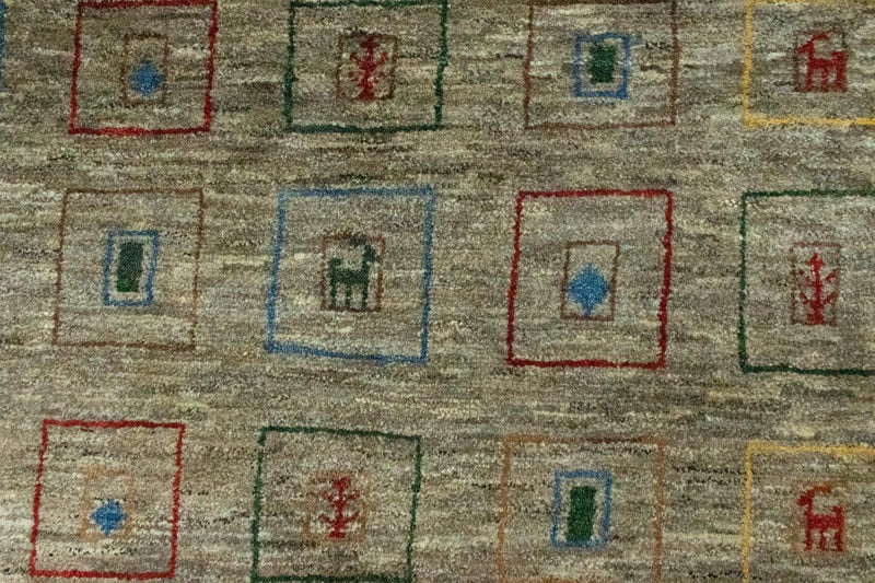 Gabbeh-matta - persisk - 206 x 154 cm - flerfärgad