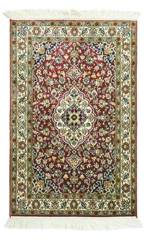 Sidenmatta - Kashmir Silk - 95 x 63 cm - röd