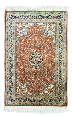 Sidenmatta - Kashmir Silk - 94 x 63 cm - rost