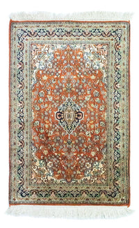 Sidenmatta - Kashmir Silk - 94 x 63 cm - rost
