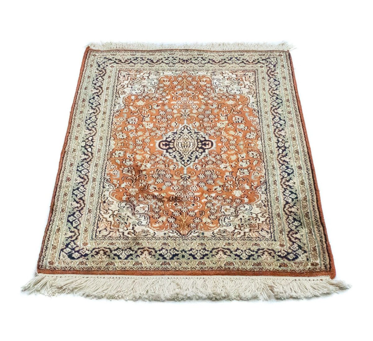 Sidenmatta - Kashmir Silk - 94 x 63 cm - rost