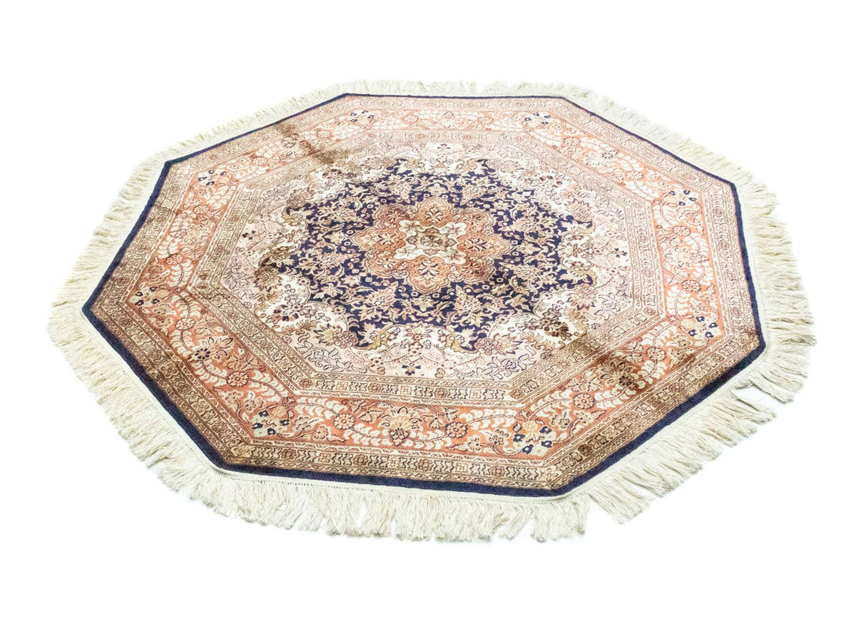 Sidenmatta - Kashmir Silk särskild form  - 127 x 125 cm - blå