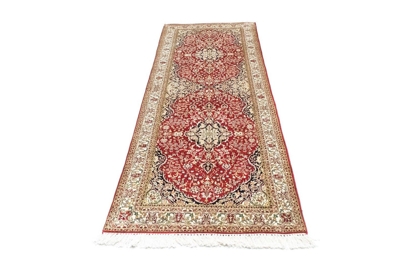 Runner Sidenmatta - Kashmir Silk - 237 x 80 cm - röd