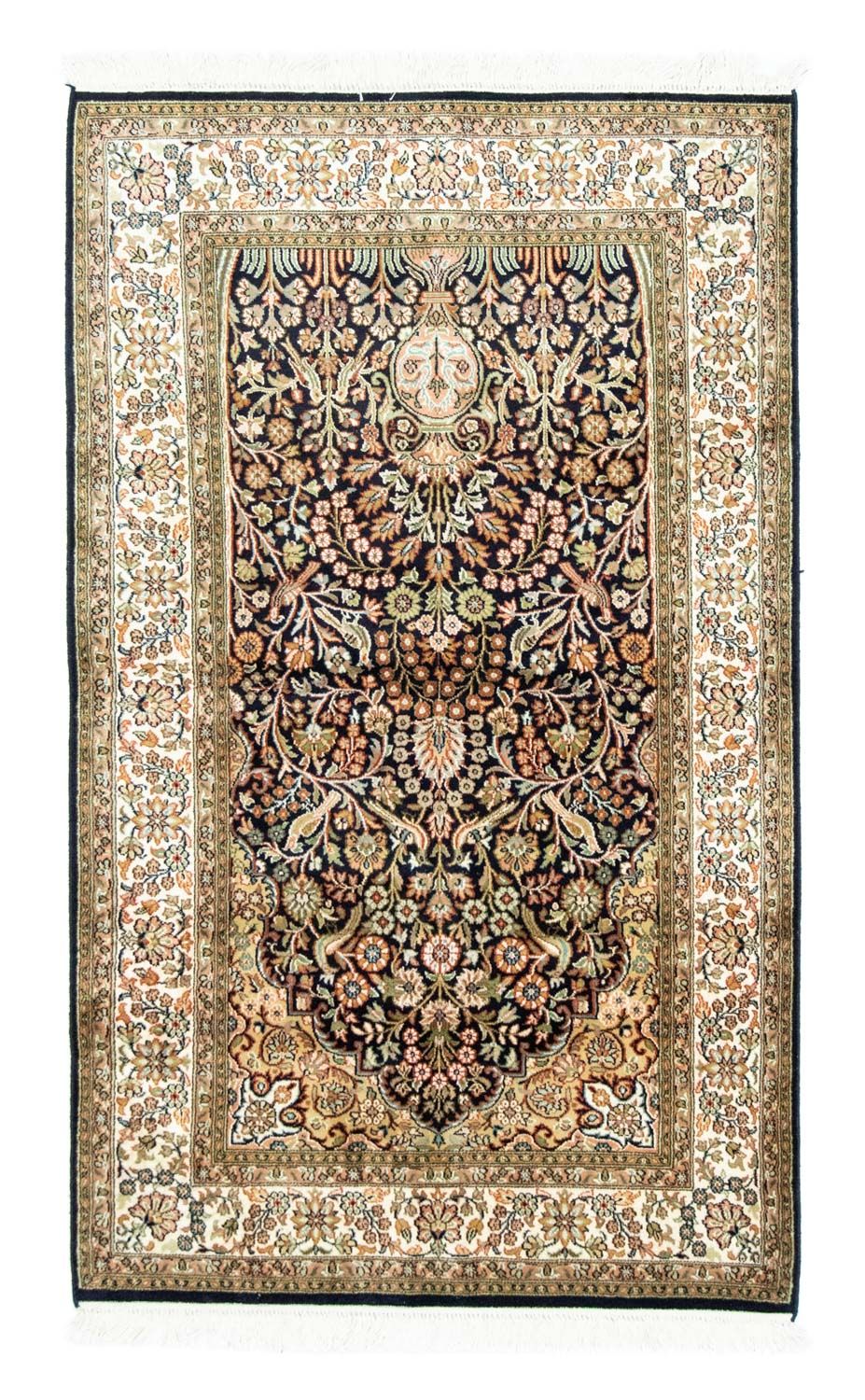 Sidenmatta - Kashmir Silk - 156 x 95 cm - blå