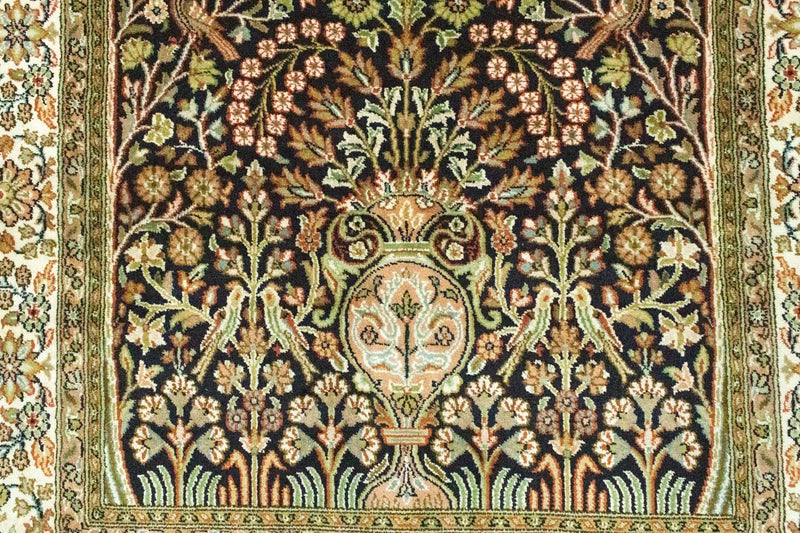 Sidenmatta - Kashmir Silk - 156 x 95 cm - blå