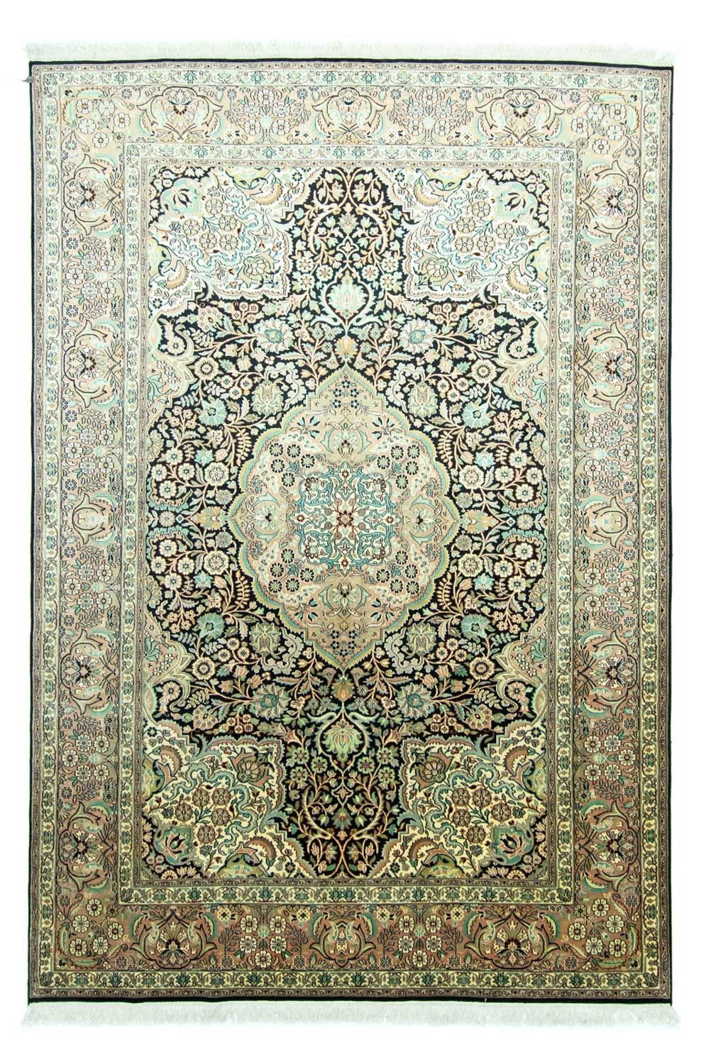 Sidenmatta - Kashmir Silk - 311 x 213 cm - blå