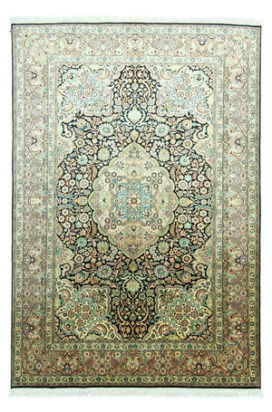 Sidenmatta - Kashmir Silk - 311 x 213 cm - blå