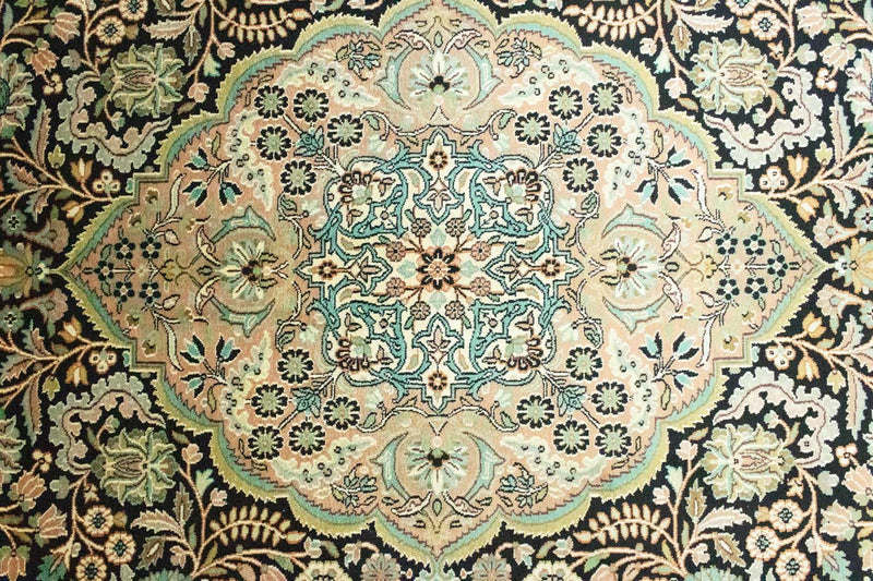 Sidenmatta - Kashmir Silk - 311 x 213 cm - blå