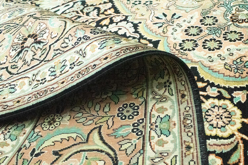 Sidenmatta - Kashmir Silk - 311 x 213 cm - blå