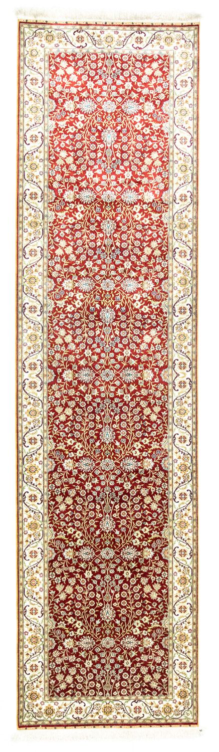 Runner Oriental Carpet - Hereke - 300 x 78 cm - röd