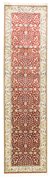 Runner Oriental Carpet - Hereke - 300 x 78 cm - röd