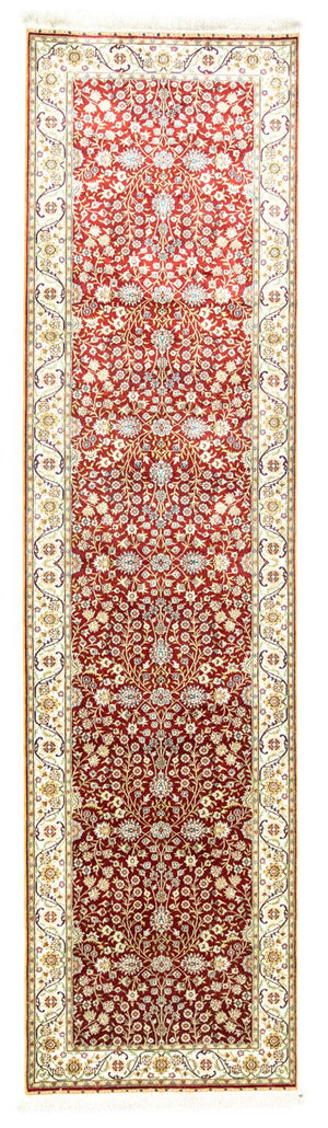 Runner Oriental Carpet - Hereke - 300 x 78 cm - röd