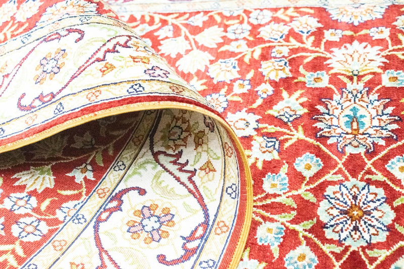 Runner Oriental Carpet - Hereke - 300 x 78 cm - röd