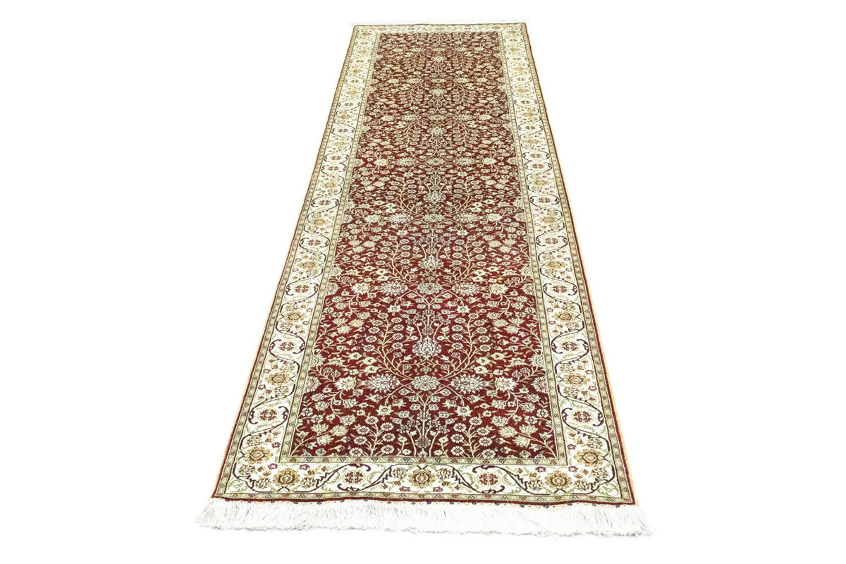 Runner Oriental Carpet - Hereke - 300 x 78 cm - röd