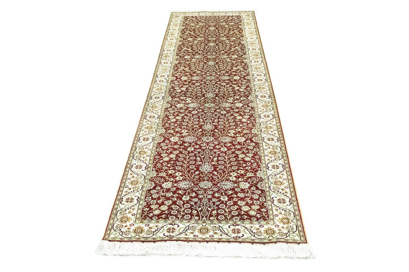 Runner Oriental Carpet - Hereke - 300 x 78 cm - röd