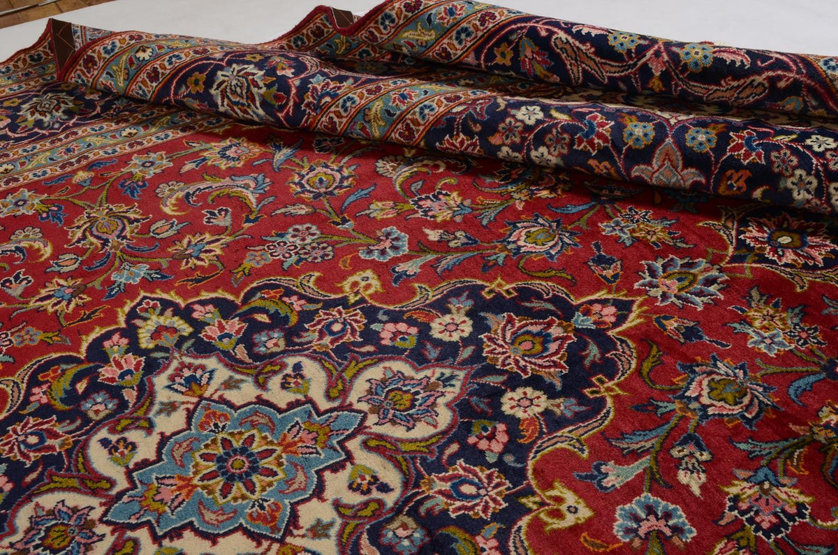 Persiska mattor - Keshan - 353 x 244 cm - röd