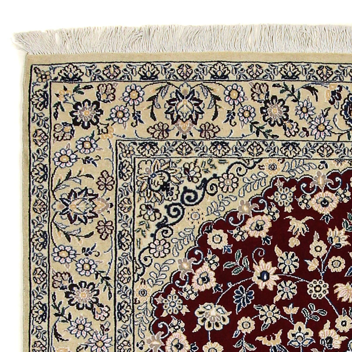 Persisk matta - Nain - Royal - 218 x 156 cm - mörkröd