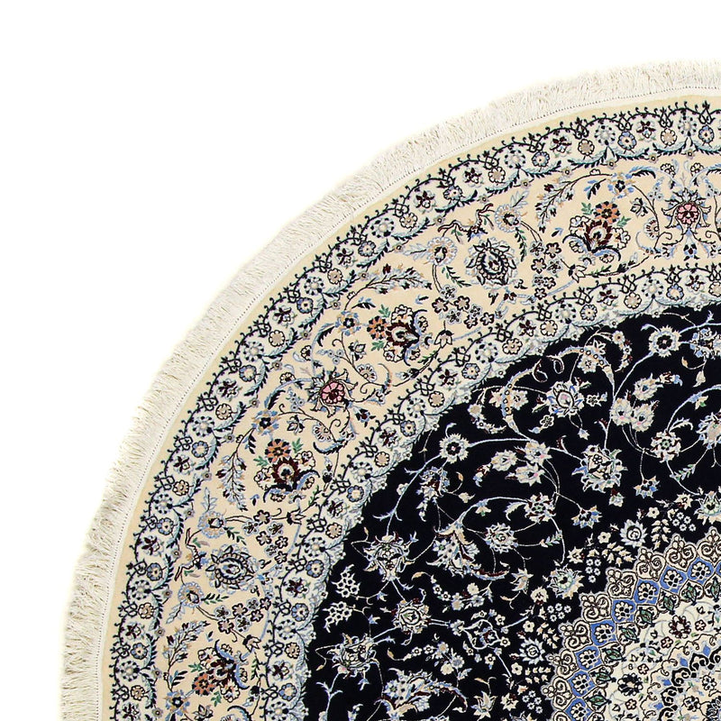 Persisk matta - Nain - Premium runt  - 250 x 250 cm - mörkblå