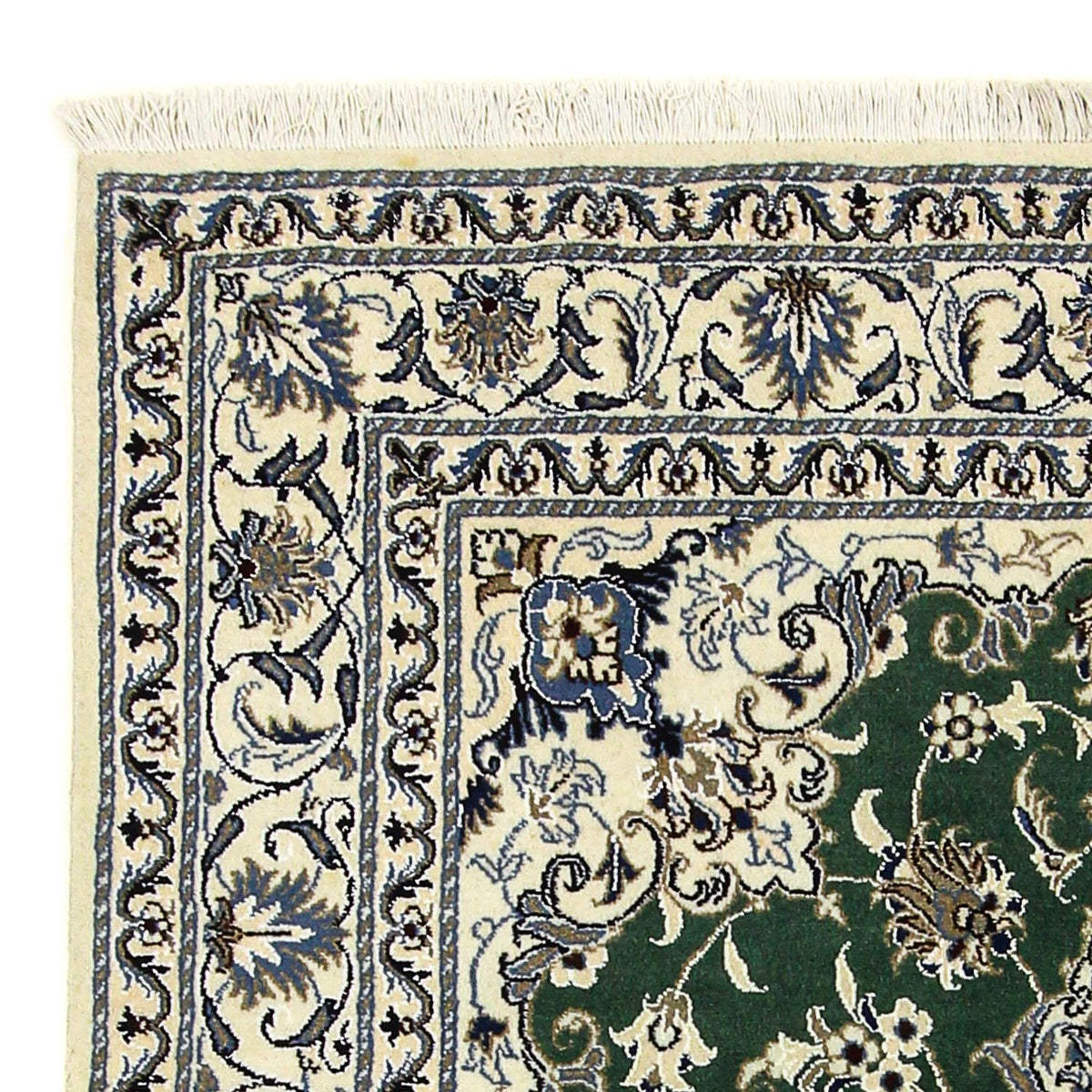 Persisk matta - Nain - 193 x 153 cm - mörkgrön