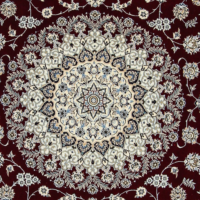 Persisk matta - Nain - Premium kvadrat  - 207 x 206 cm - mörkröd