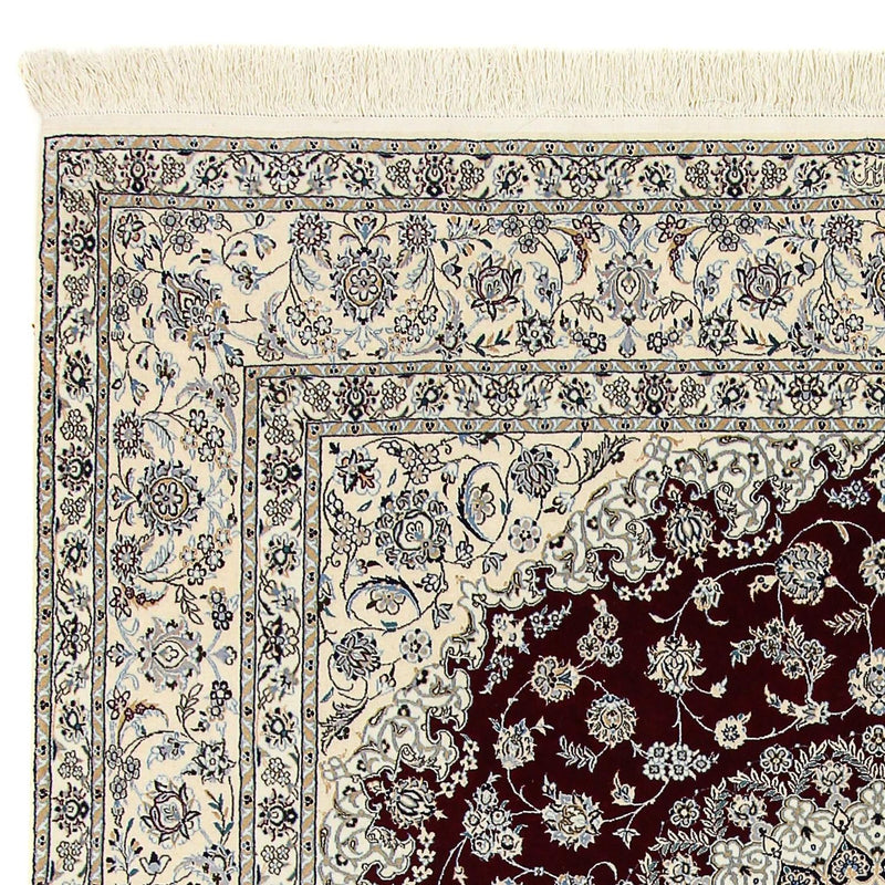 Persisk matta - Nain - Premium kvadrat  - 207 x 206 cm - mörkröd