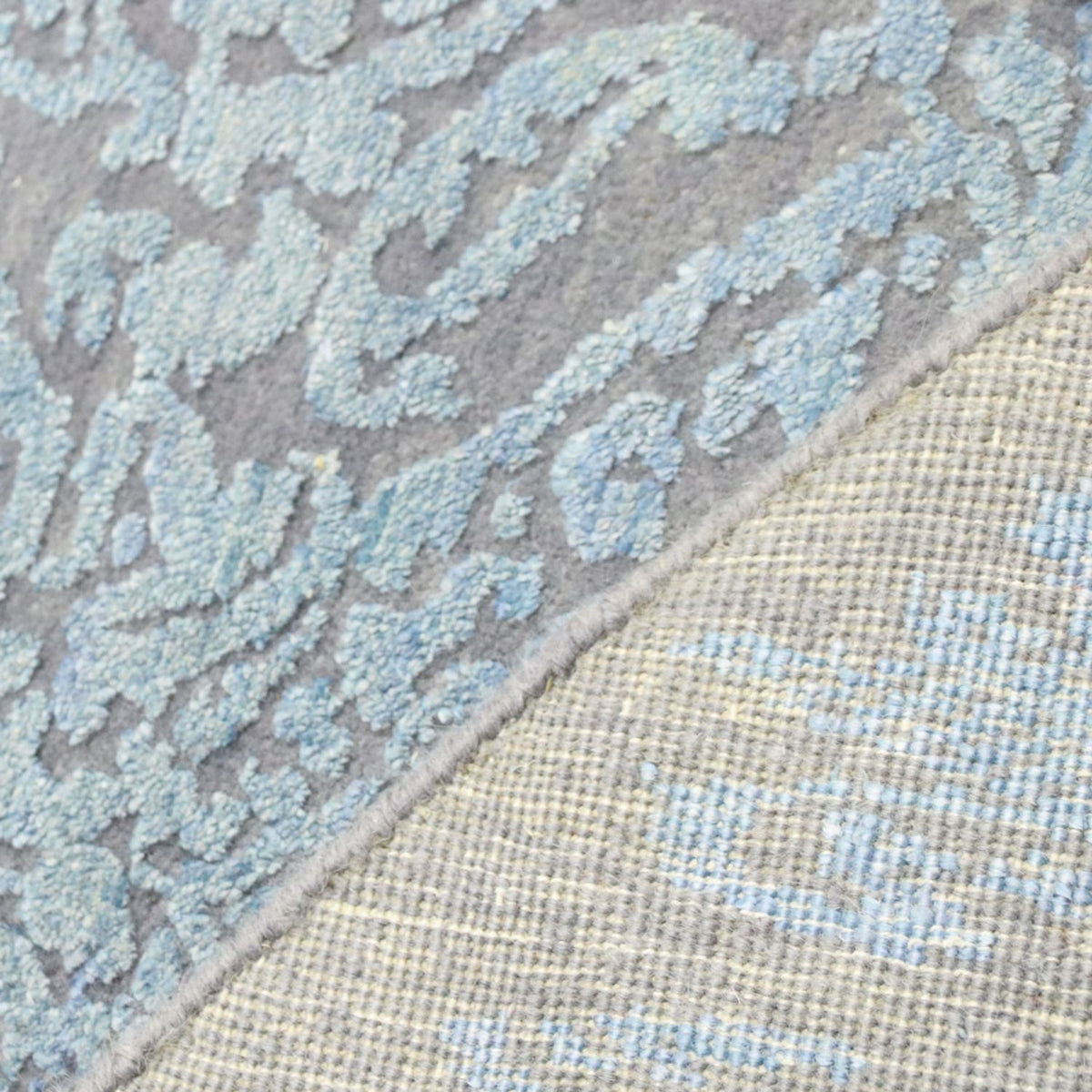 Designermatta runt  - 243 x 243 cm - ljusblå