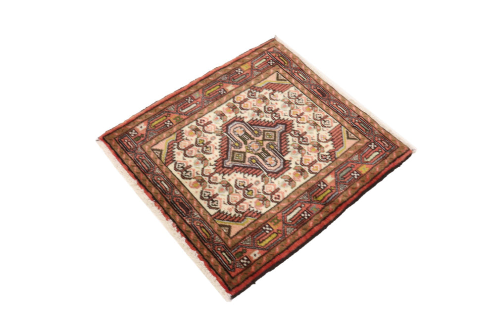 Persisk matta - Nomadic kvadrat  - 71 x 65 cm - ljusbeige