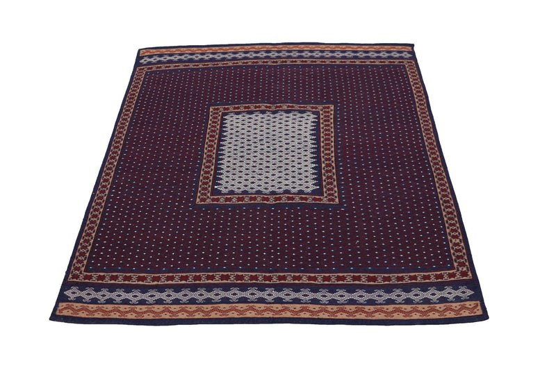 Kelim Carpet - orientalisk matta - 146 x 135 cm - blå