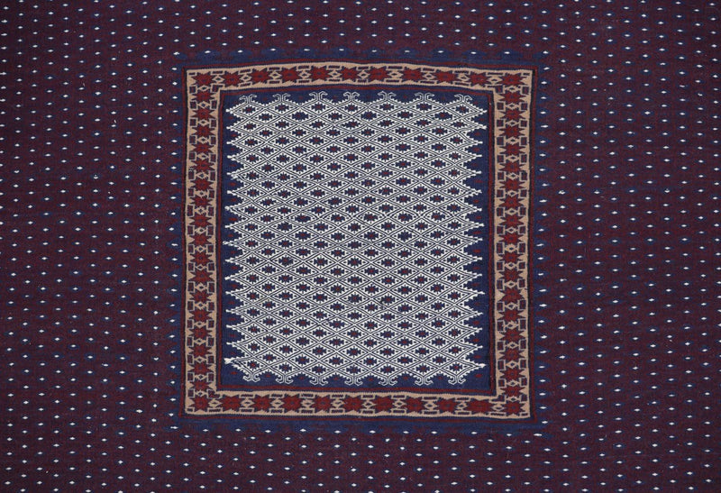 Kelim Carpet - orientalisk matta - 146 x 135 cm - blå