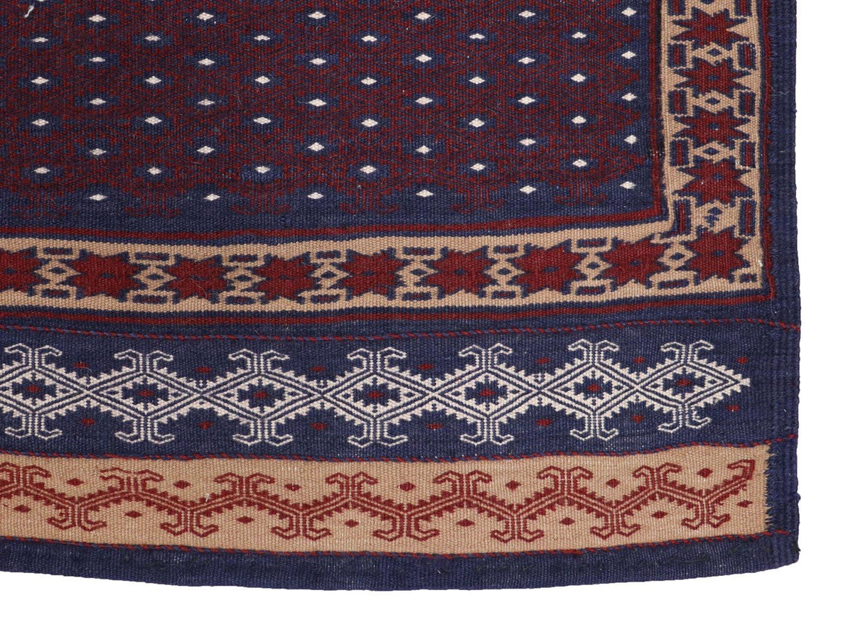 Kelim Carpet - orientalisk matta - 146 x 135 cm - blå