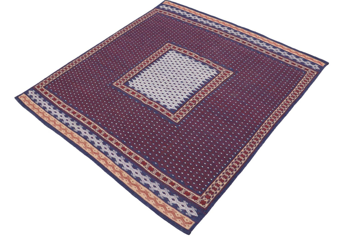 Kelim Carpet - orientalisk matta - 146 x 135 cm - blå