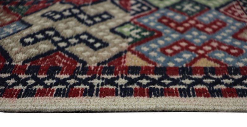 Kelim Carpet - orientalisk matta kvadrat  - 205 x 178 cm - blå