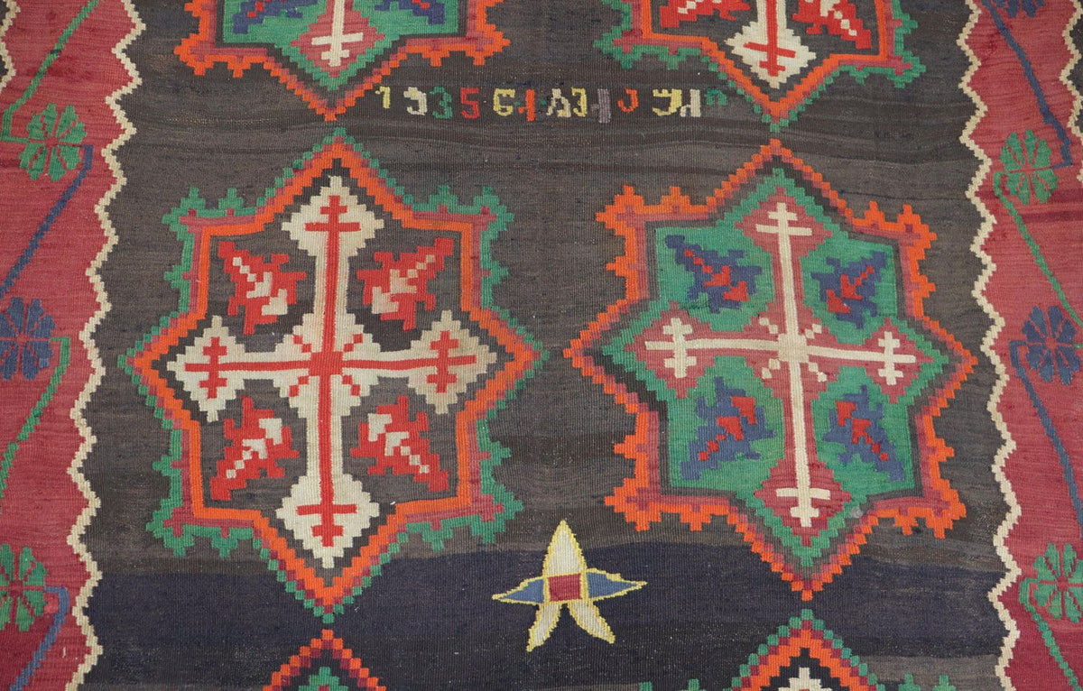 Kelim Carpet - orientalisk matta - 303 x 158 cm - blå