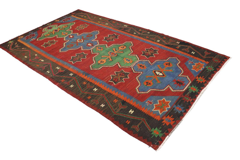 Kelim Carpet - orientalisk matta - 284 x 165 cm - röd
